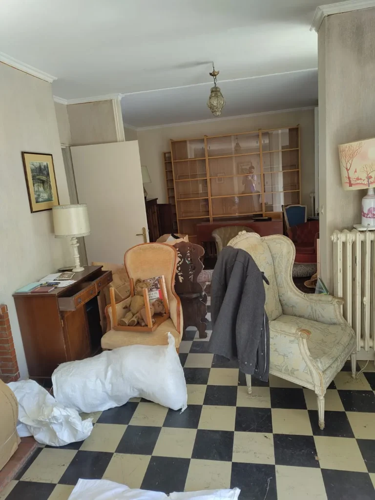 salon encombré avant débarras 